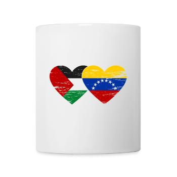 Palestine Venezuela flag heart used - Mug - white - Front