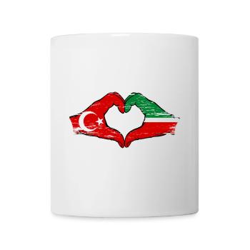 Turkey Tatarstan flag hands heart shape used - Mug - white - Front