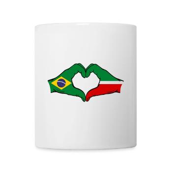 Brazil Tatarstan Flag Hands Heart Shape - Mug - white - Front