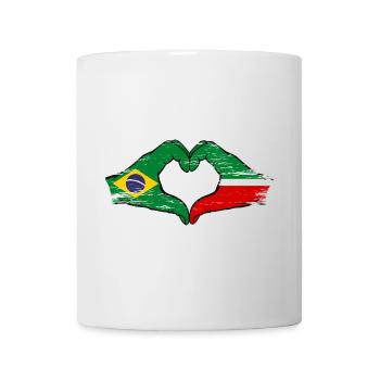 Brazil Tatarstan Flag Hands Heart Shape Used - Mug - white - Front