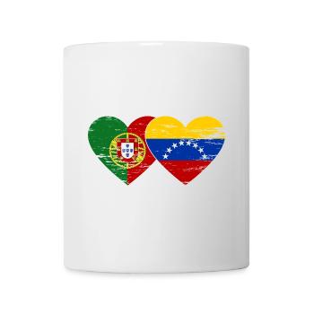 Portugal Venezuela flag heart used - Mug - white - Front