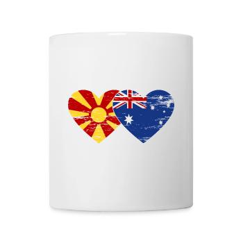 Macédoine Australie Drapeau Coeur Utilisé - Mug blanc - blanc - Devant