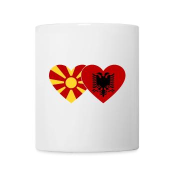 Mazedonien Albanien Flagge Herz - Tasse - Weiß - Vorne