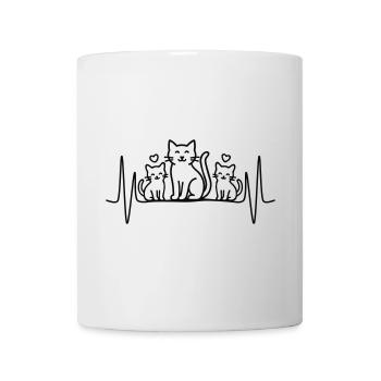 Cat heartbeat: cute motif with hearts - Mug - white - Front