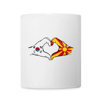 Südkorea Mazedonien Flagge Hände Herzform used - Tasse - Weiß - Vorne