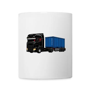Container truck" on the road - Mug - white - Front