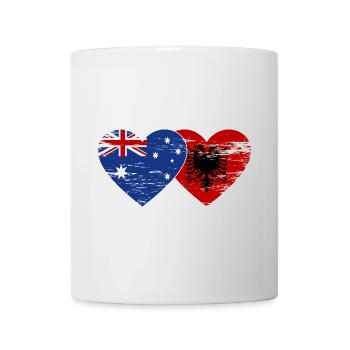 Australie Albanie drapeau coeur utilisé - Mug blanc - blanc - Devant
