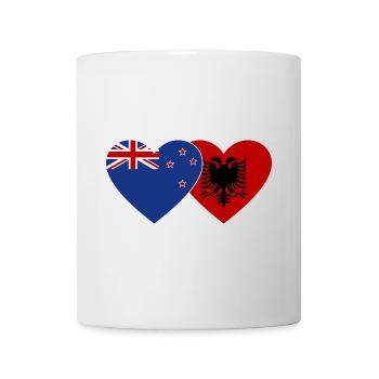 Nouvelle-Zélande Albanie Drapeau Coeur Utilisé - Mug blanc - blanc - Devant