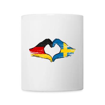 Allemagne Suède Drapeau Mains Coeur Forme Utilisé - Mug blanc - blanc - Devant
