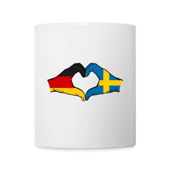 Germany Sweden Flag Hands Heart Shape - Mug - white - Front