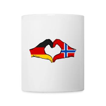 Germany Norway Flag Hands Heart Shape - Mug - white - Front