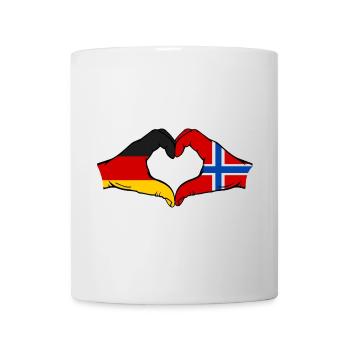 Germany Norway Flag Hands Heart Shape - Mug - white - Front