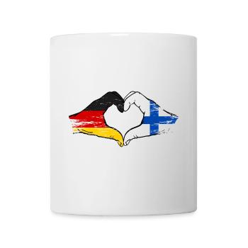 Allemagne Finlande Drapeau Mains Coeur Forme Utilisé - Mug blanc - blanc - Devant