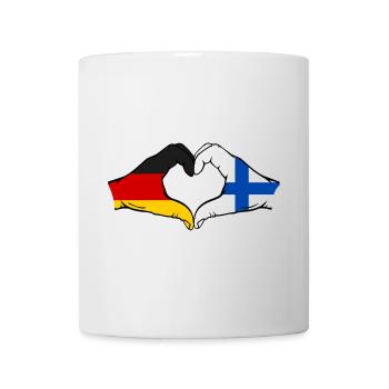 Allemagne Finlande Drapeau Mains Coeur Forme - Mug blanc - blanc - Devant