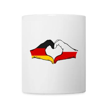 Allemagne Pologne Drapeau Mains Coeur Forme - Mug blanc - blanc - Devant
