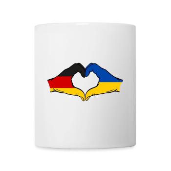 Germany Ukraine Flag Hands Heart Shape - Mug - white - Front
