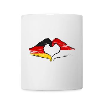 Germany Monaco Flag Hand Shape Heart Shape Used - Mug - white - Front