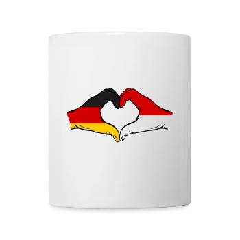 Germany Indonesia Flag Hands Heart Shape - Mug - white - Front