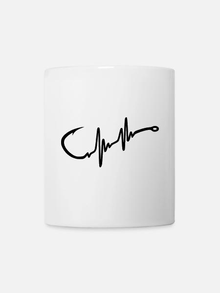 Angelhaken Heartbeat - Tasse - Weiß