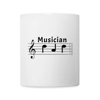 Musicien Papa Musicien Père en Notation Musicale Partition - Mug blanc - blanc - Devant