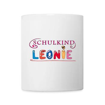 Schulkind Leonie Einschulung - Tasse - Weiß - Vorne