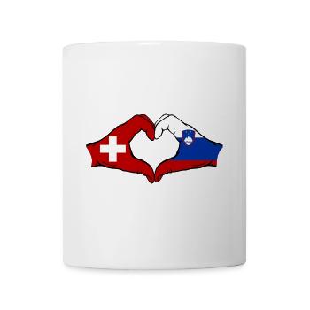 Switzerland Slovenia Flag Hands Heart Shape - Mug - white - Front