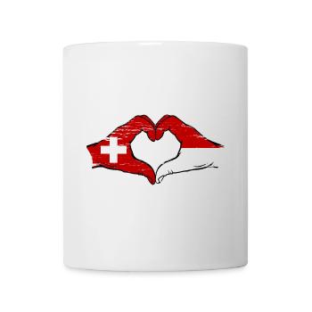 Suisse Monaco Drapeau Aiguilles Coeur Utilisé - Mug blanc - blanc - Devant