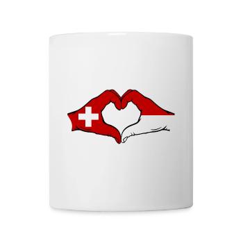 Suisse Monaco Drapeau Mains Coeur Forme - Mug blanc - blanc - Devant
