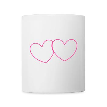 Herz pink Herz rosa Geschenk Valentinstag - Tasse - Weiß - Vorne