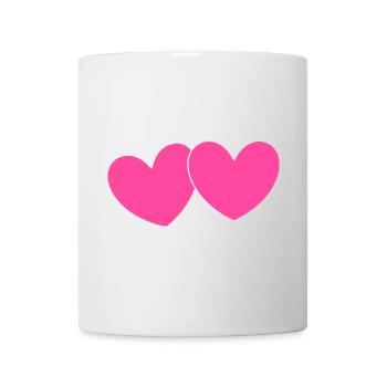 Herz rosa Herz pink Geschenk Valentinstag - Tasse - Weiß - Vorne