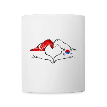 Singapur Südkorea Flagge Hände Herzform used - Tasse - Weiß - Vorne