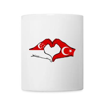 Singapur Türkei Flagge Hände Herzform - Tasse - Weiß - Vorne