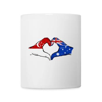 Singapour Australie drapeau mains coeur utilisé - Mug blanc - blanc - Devant