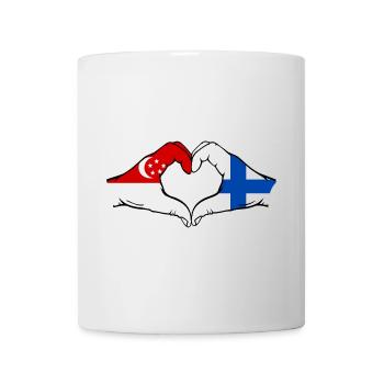 Singapur Finnland Flagge Hände Herzform - Tasse - Weiß - Vorne