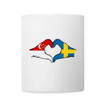 Singapur Schweden Flagge Hände Herzform - Tasse - Weiß - Vorne