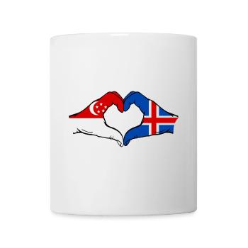 Singapour Islande Drapeau Mains Forme Coeur - Mug blanc - blanc - Devant