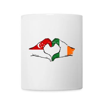 Singapur Irland Flagge Hände Herzform used - Tasse - Weiß - Vorne