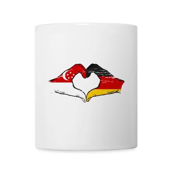 Singapur Deutschland Flagge Hände Herzform used - Tasse - Weiß - Vorne
