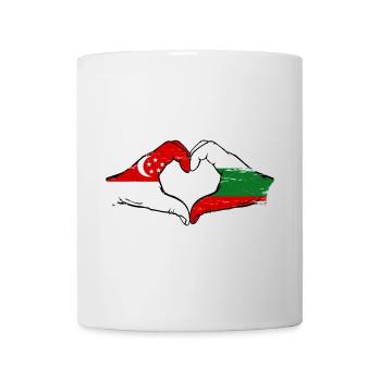 Singapur Bulgarien Flagge Hände Herzform used - Tasse - Weiß - Vorne