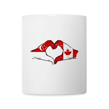 Singapore Canada Flag Hands Heart Shape - Mug - white - Front