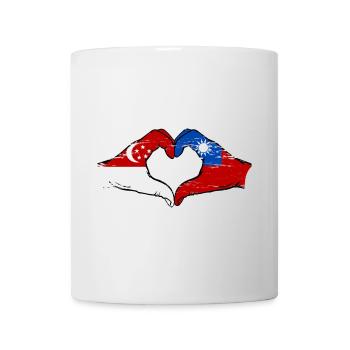Singapore Taiwan Hands Heart Shape Used - Mug - white - Front