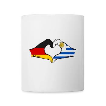 Germany Uruguay Flag Hands Heart Shape - Mug - white - Front
