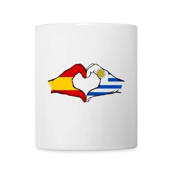 Spanien Uruguay Flagge Hände Herzform - Tasse - Weiß - Vorne