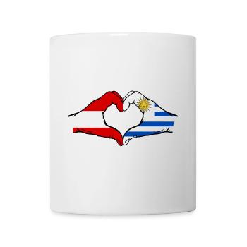Österreich Uruguay Flagge Hände Herzform - Tasse - Weiß - Vorne