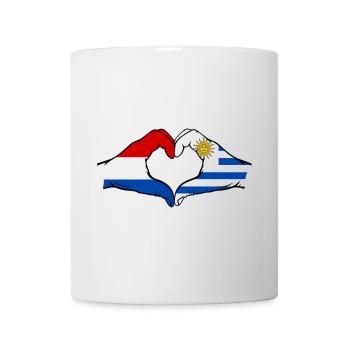Holland Uruguay Flagge Hände Herzform - Tasse - Weiß - Vorne