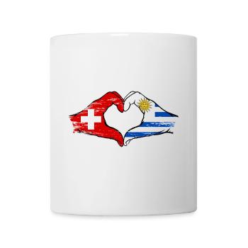 Schweiz Uruguay Flagge Hände Herzform used - Tasse - Weiß - Vorne