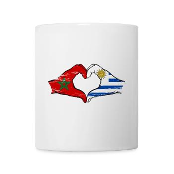 Marokko Uruguay Flagge Hände Herzform used - Tasse - Weiß - Vorne