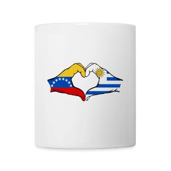Venezuela Uruguay Flagge Hände Herzform - Tasse - Weiß - Vorne