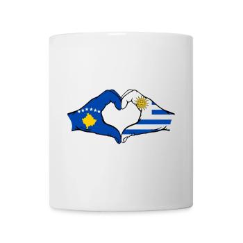 Kosovo Uruguay Flagge Hände Herzform - Tasse - Weiß - Vorne
