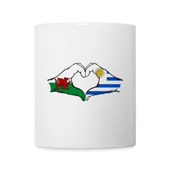 Wales Uruguay Flagge Hände Herzform - Tasse - Weiß - Vorne